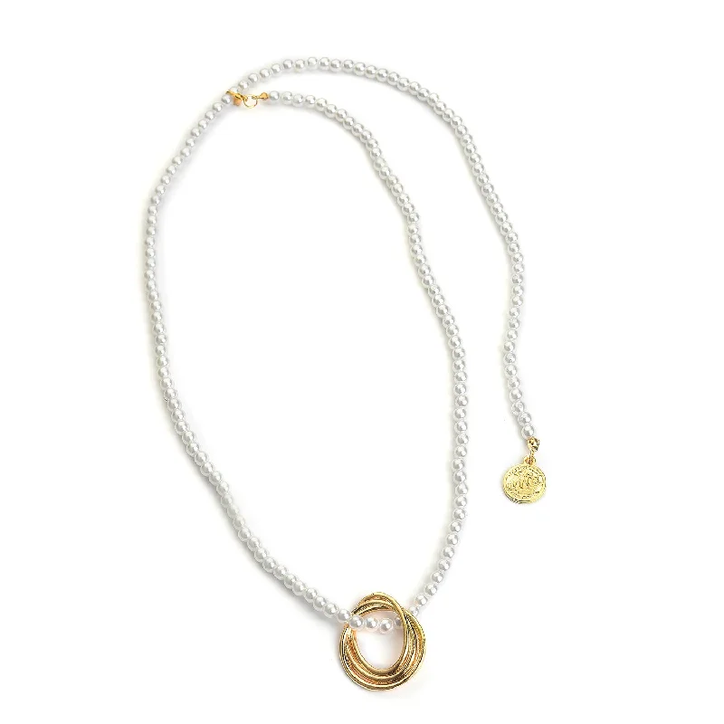 Gold Plated Pearl Beaded Necklace