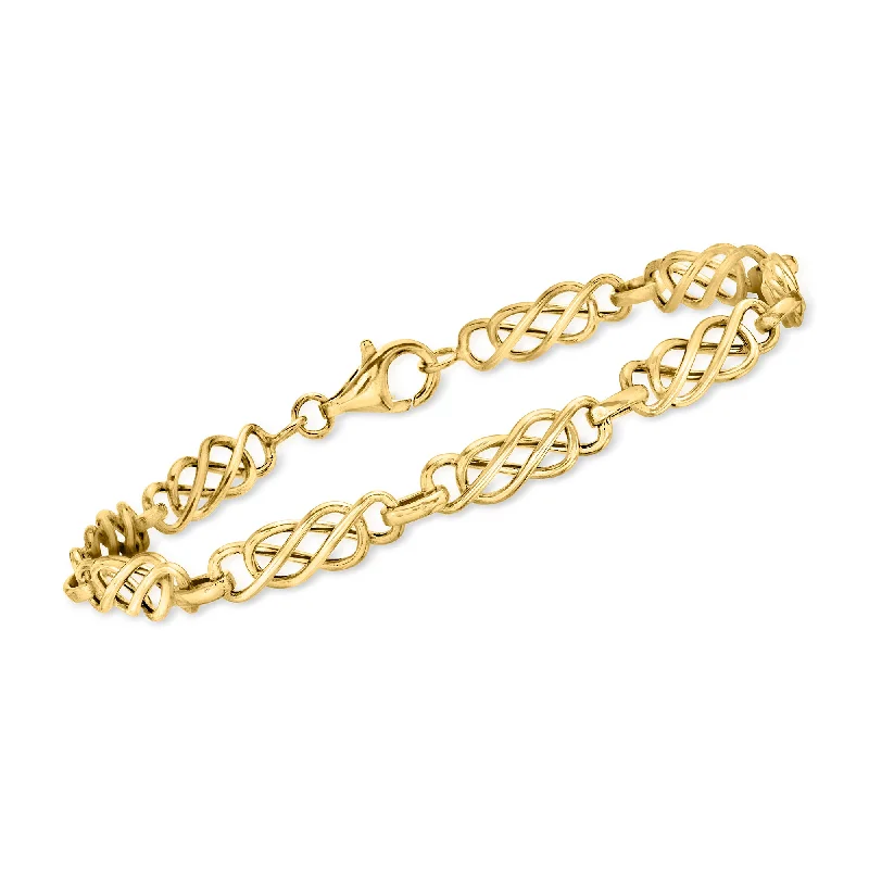 Ross-Simons 14kt Yellow Gold Double-Infinity Link Bracelet