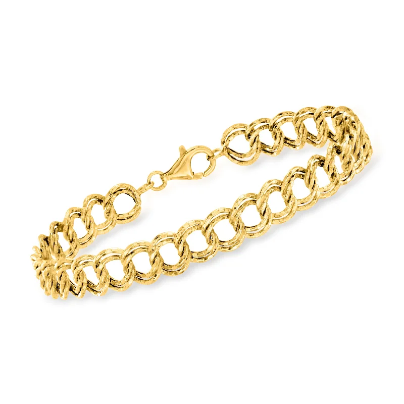 Ross-Simons 14kt Yellow Gold Double-Oval Link Bracelet