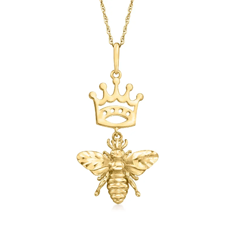 Ross-Simons 14kt Yellow Gold Queen Bee Pendant Necklace