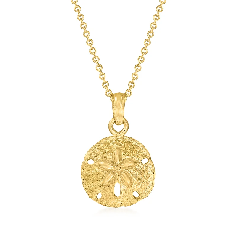 Ross-Simons 14kt Yellow Gold Sand Dollar Pendant Necklace