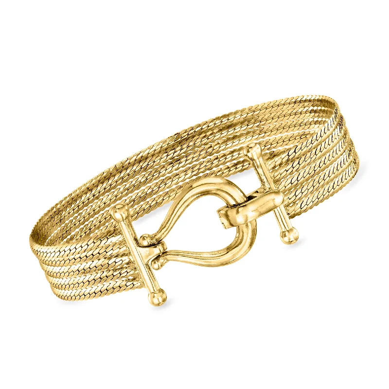 Ross-Simons 18kt Gold Over Sterling Multi-Strand Cuban-Link Bracelet