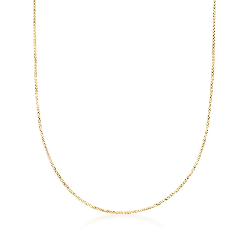 Ross-Simons 1mm 14kt Yellow Gold Adjustable Popcorn Chain Necklace