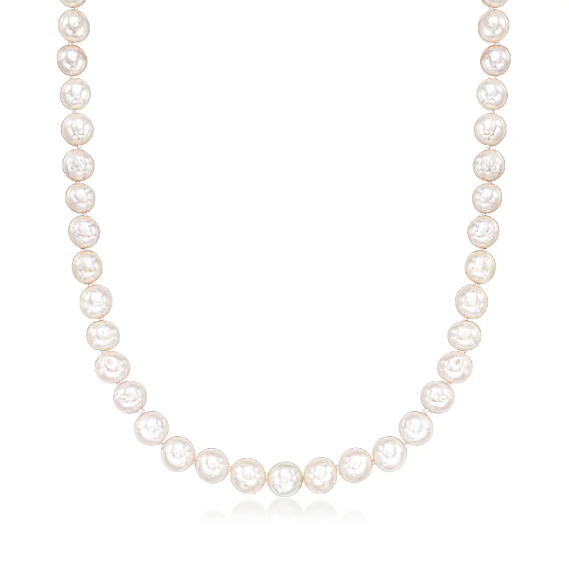 Ross-Simons 8.5-9.5mm Cultured Pearl Necklace With Sterling Silver