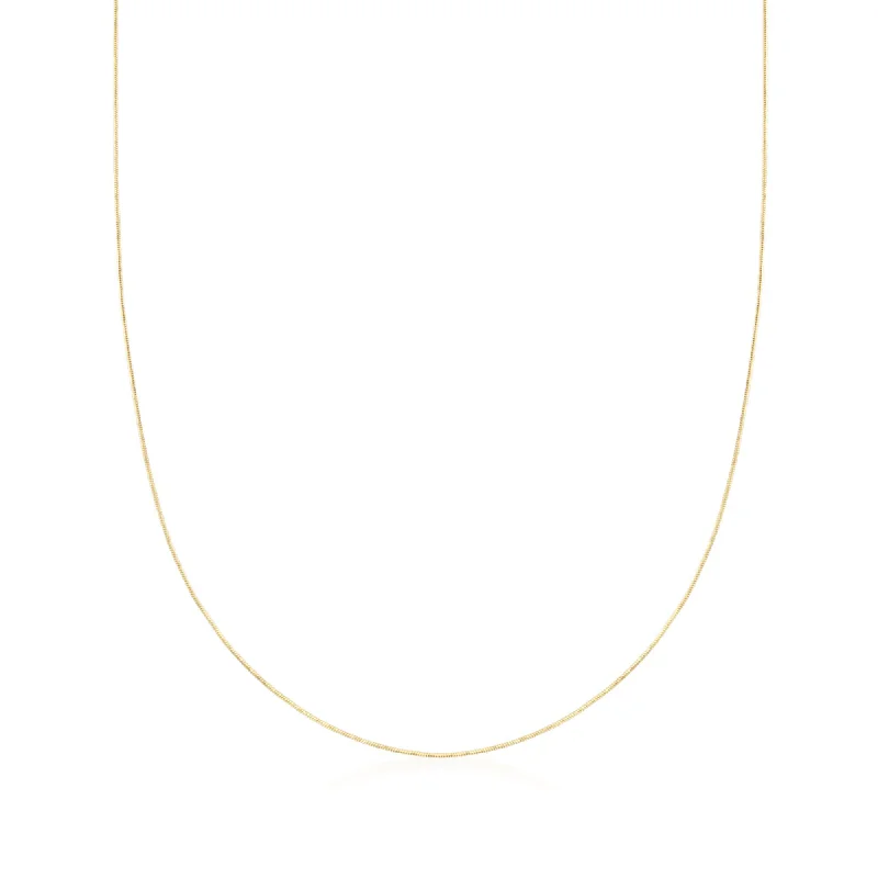 Ross-Simons 0.8mm 14kt Yellow Gold Adjustable Snake Chain Necklace