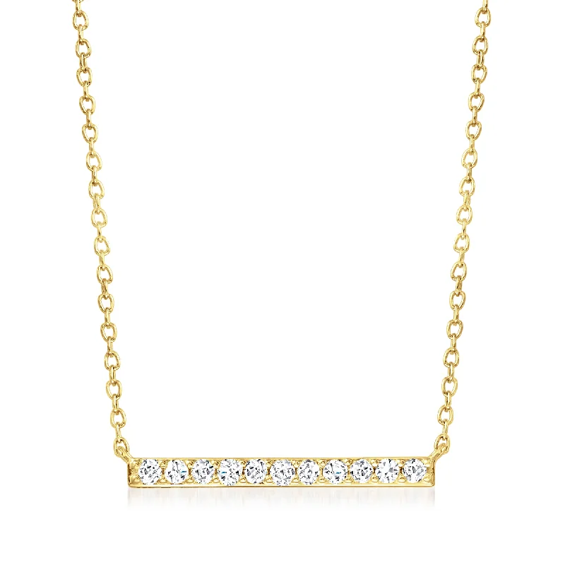 Ross-Simons Diamond Bar Necklace in 14kt Yellow Gold