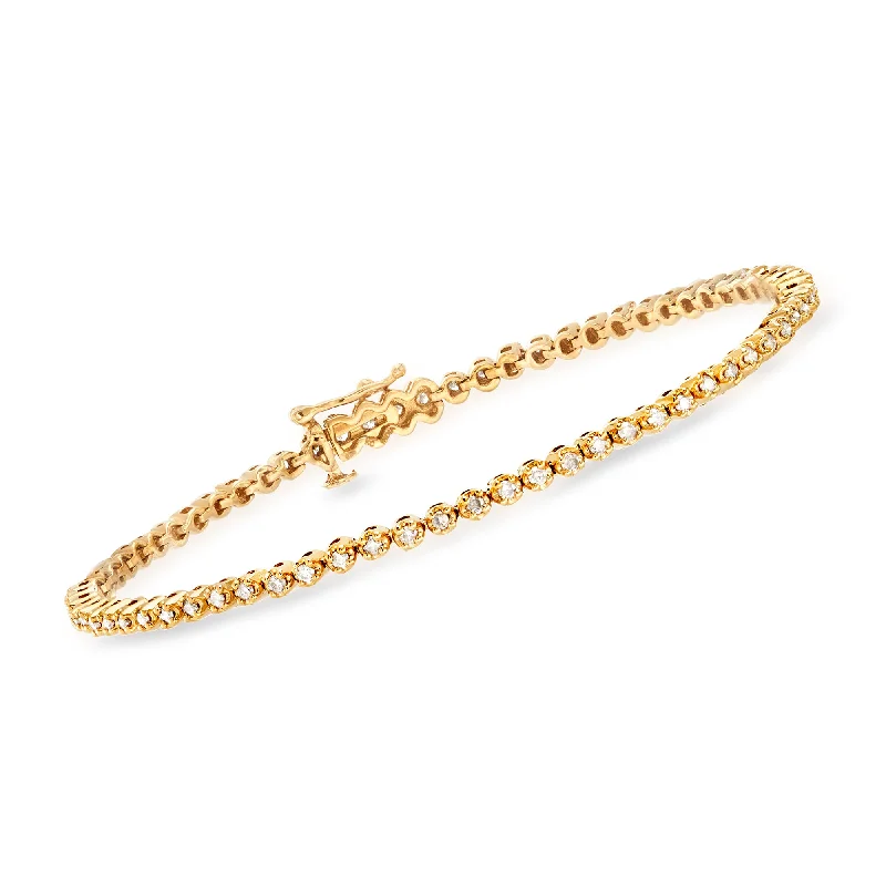 Ross-Simons Diamond Tennis Bracelet in 18kt Gold Over Sterling