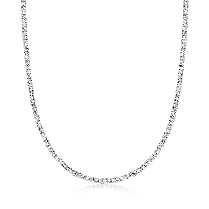 Ross-Simons Diamond Tennis Necklace in Sterling Silver