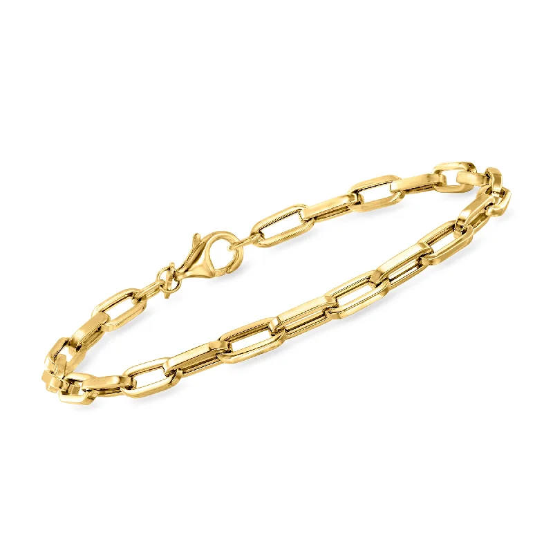 Ross-Simons Italian 14kt Yellow Gold Paper Clip Link Bracelet