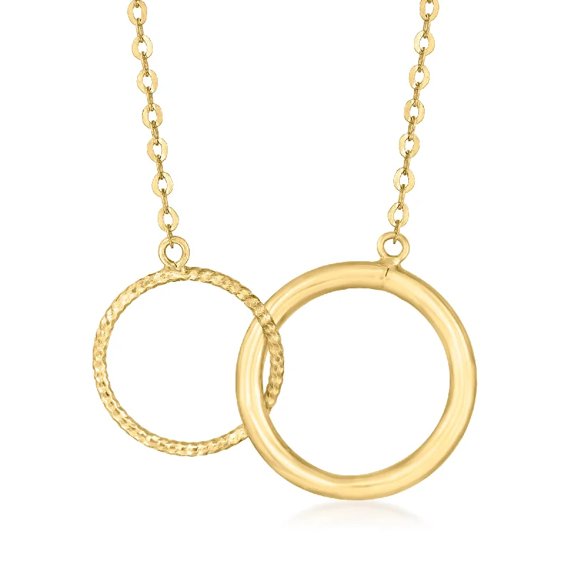 Ross-Simons Italian 18kt Yellow Gold Interlocking-Circle Necklace. 18 inches