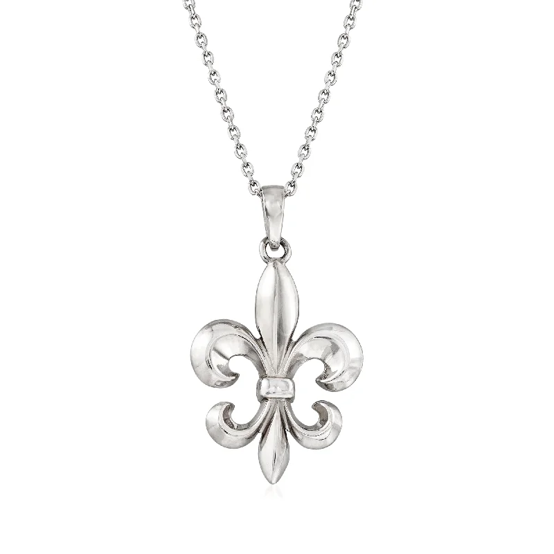 Ross-Simons Italian Sterling Silver Fleur-De-Lis Necklace