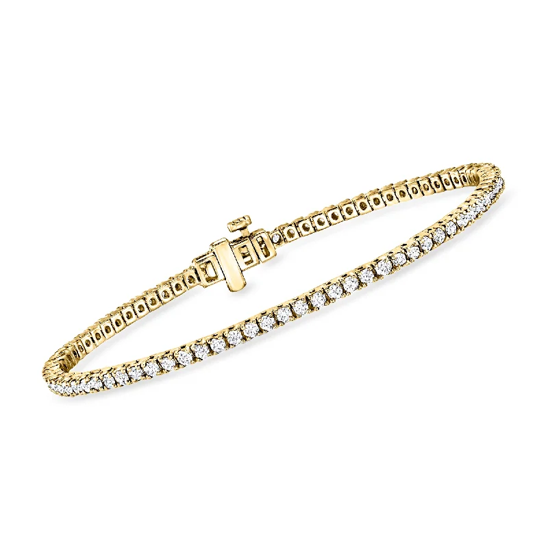 Ross-Simons Lab-Grown Diamond Tennis Bracelet in 18kt Gold Over Sterling