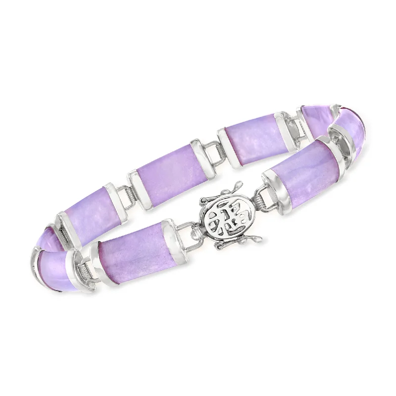 Ross-Simons Lavender Jade "Good Fortune" Bracelet in Sterling Silver