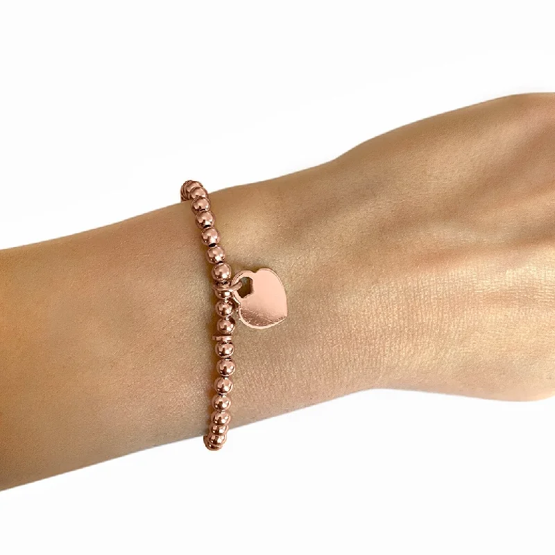 Adornia Ball Bead Bracelet rose gold