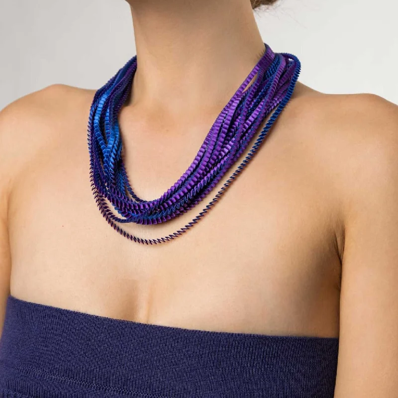 Pleated Necklace Blue/Purple