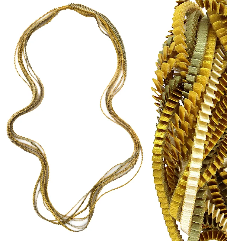 Pleated Necklace Tints of Gold