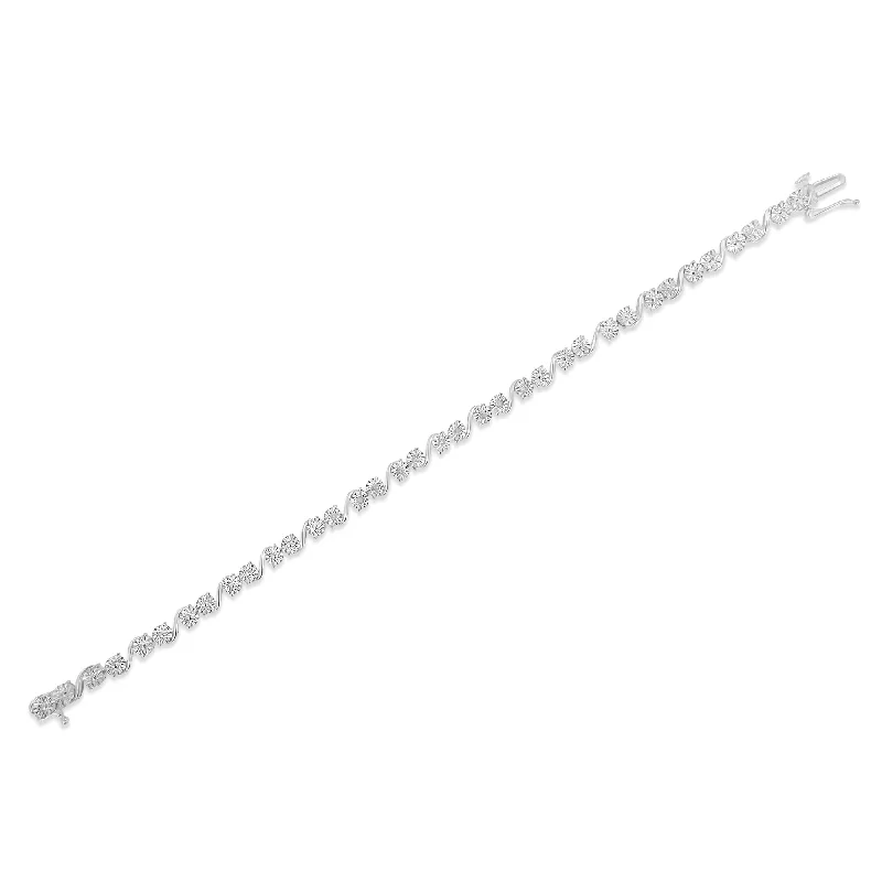 Sterling Silver 1/10ct TDW Diamond Link Bracelet