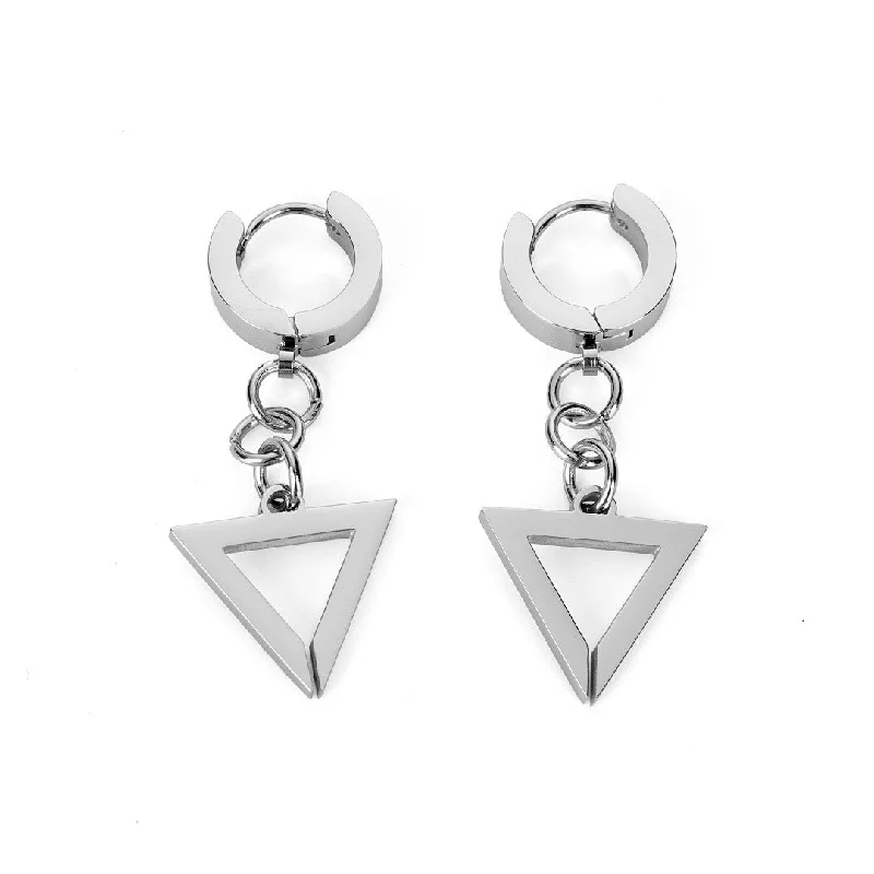 TR-08 Steel Triangle Earrings