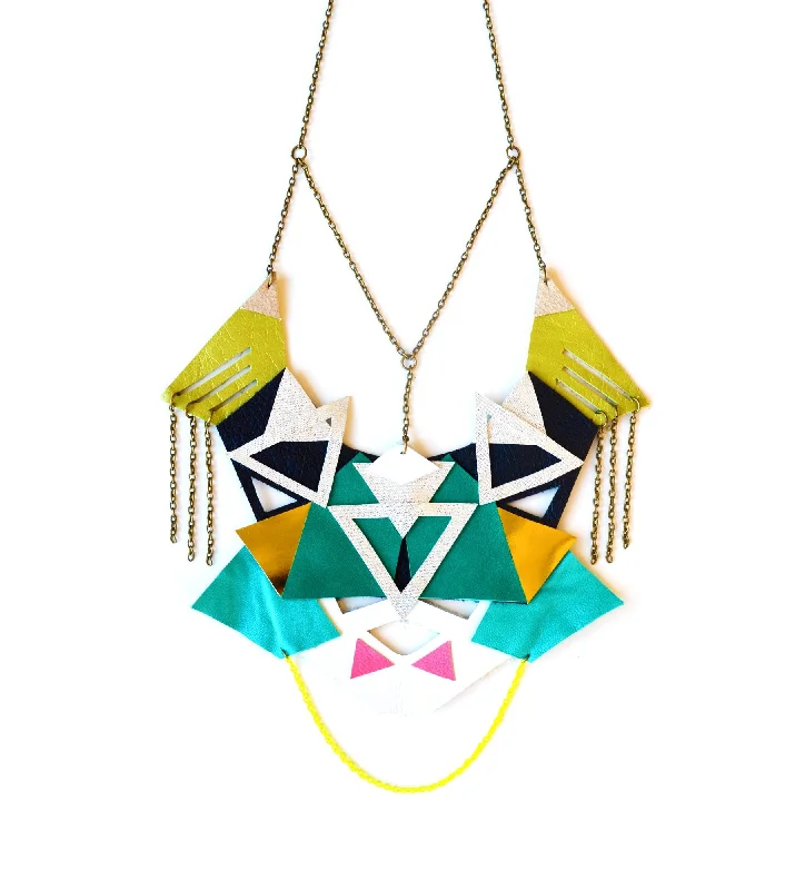 Tribal leather necklace