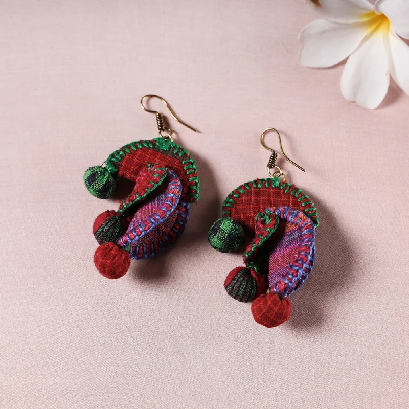 Gamcha Fabric Handmade Earrings by Rangila Dhaga