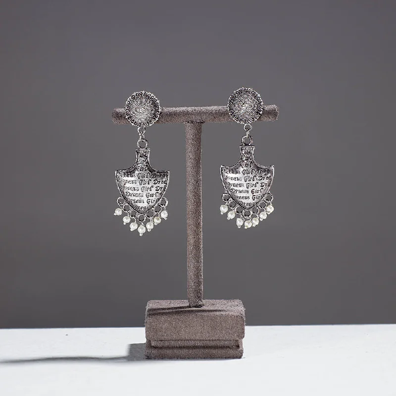 Antique Finish Oxidised German Silver Earrings