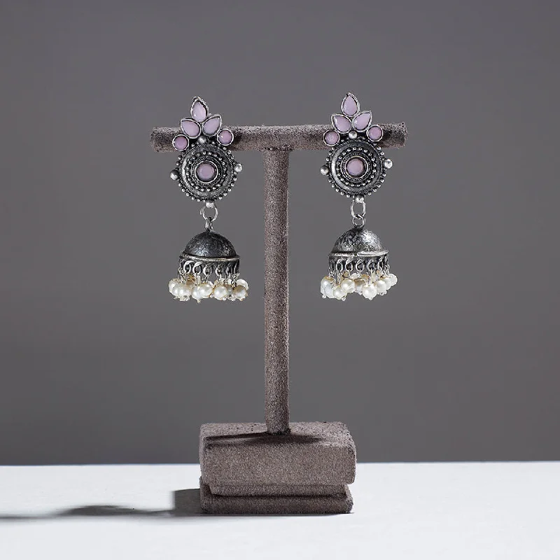 Antique Finish Oxidised German Silver Jhumki Earrings