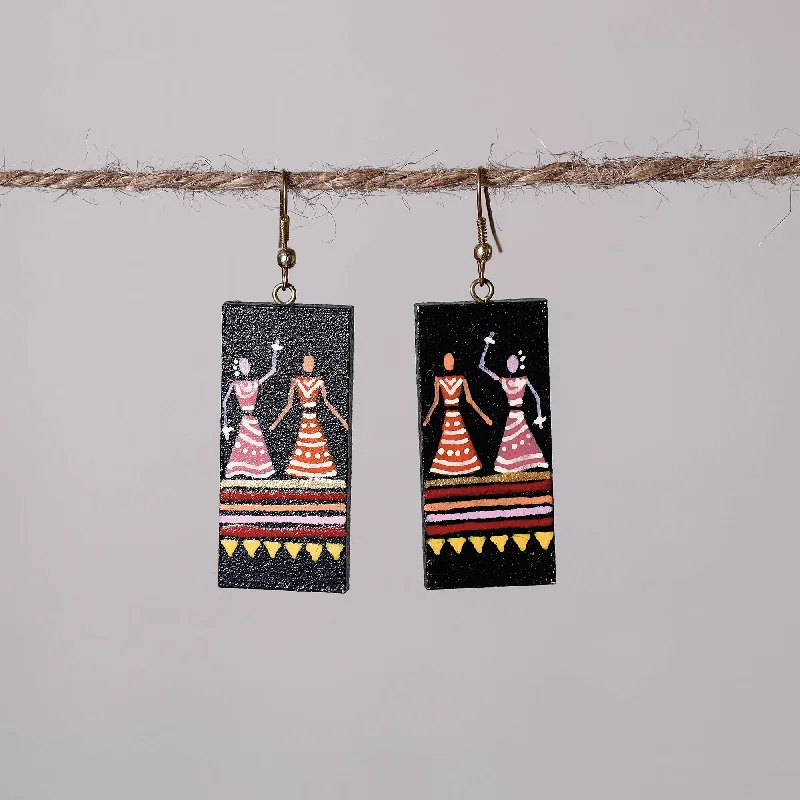 Miniature Handpainted Wooden Earrings