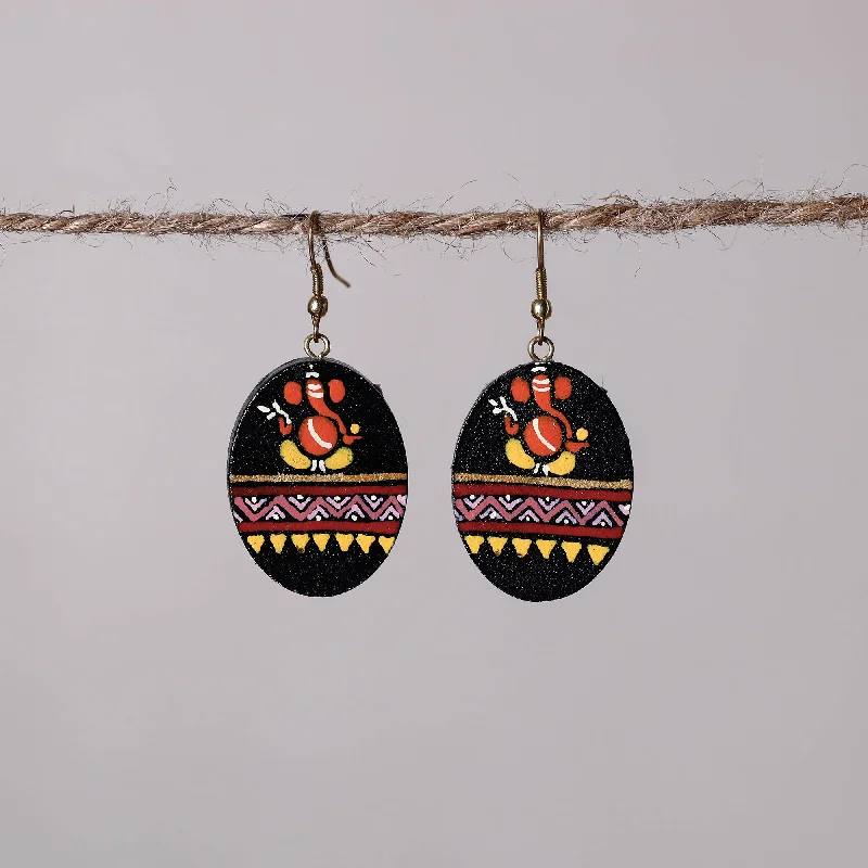 Miniature Handpainted Wooden Earrings