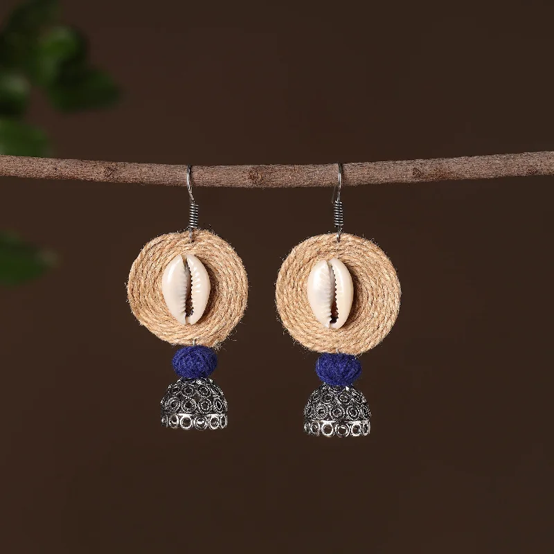 Aditi German Silver Jute Jhumki Earrings