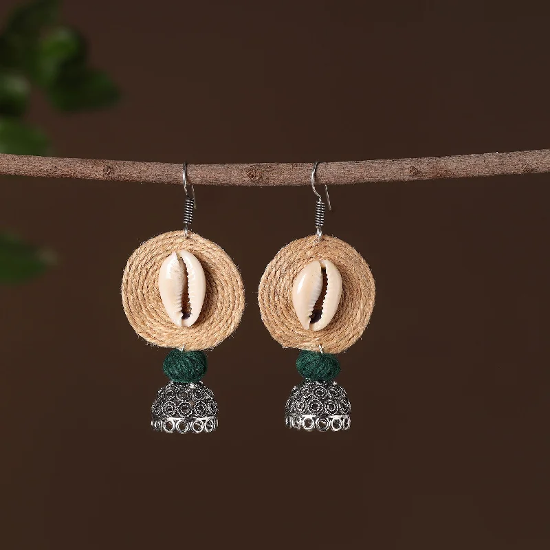 Fiza German Silver Jute Jhumki Earrings