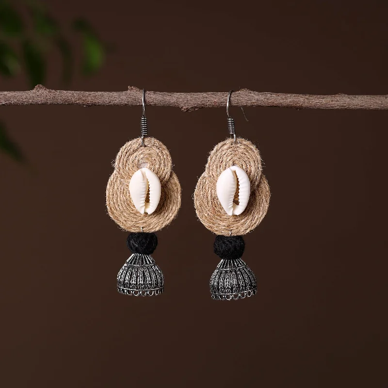 Fiza German Silver Jute Jhumki Earrings