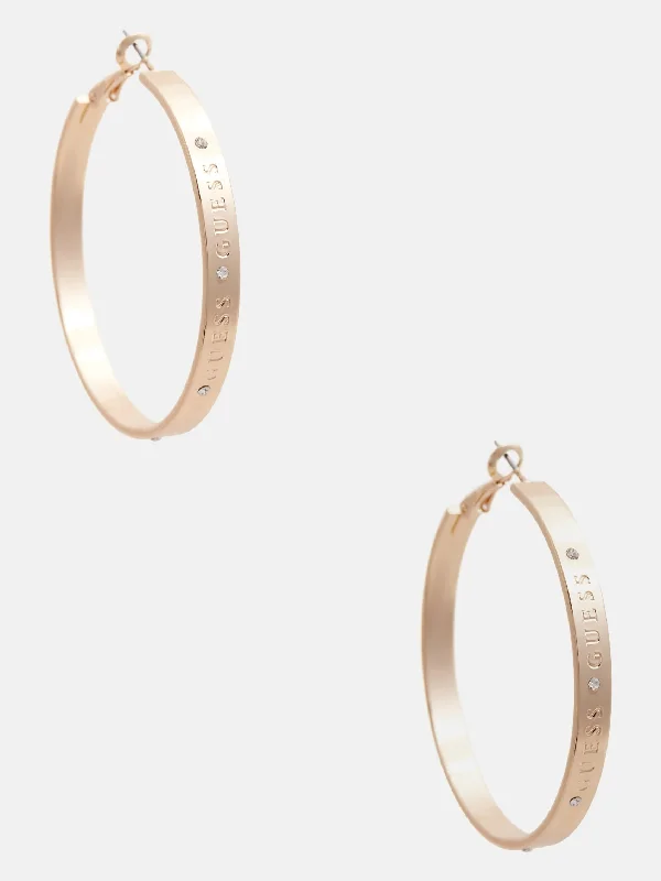 Gold-Tone Logo Hoop Earrings