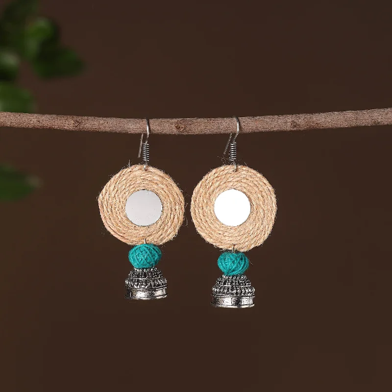 Nayra German Silver Jute Jhumki Earrings