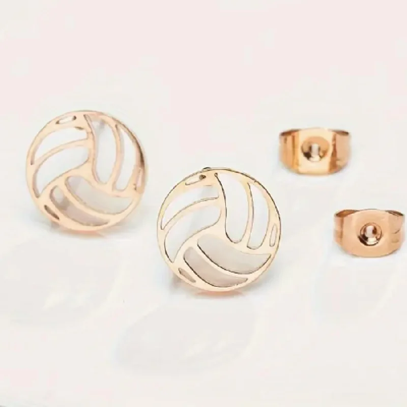 Rose Gold Volleyball Earrings