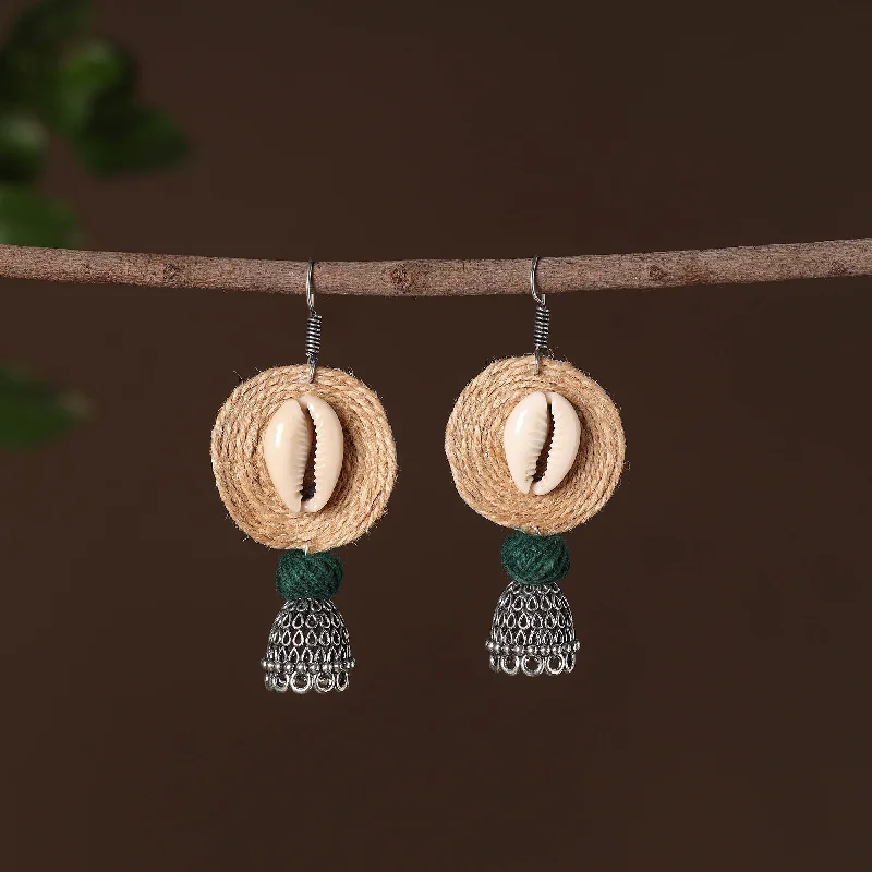 Sana German Silver Jute Jhumki Earrings