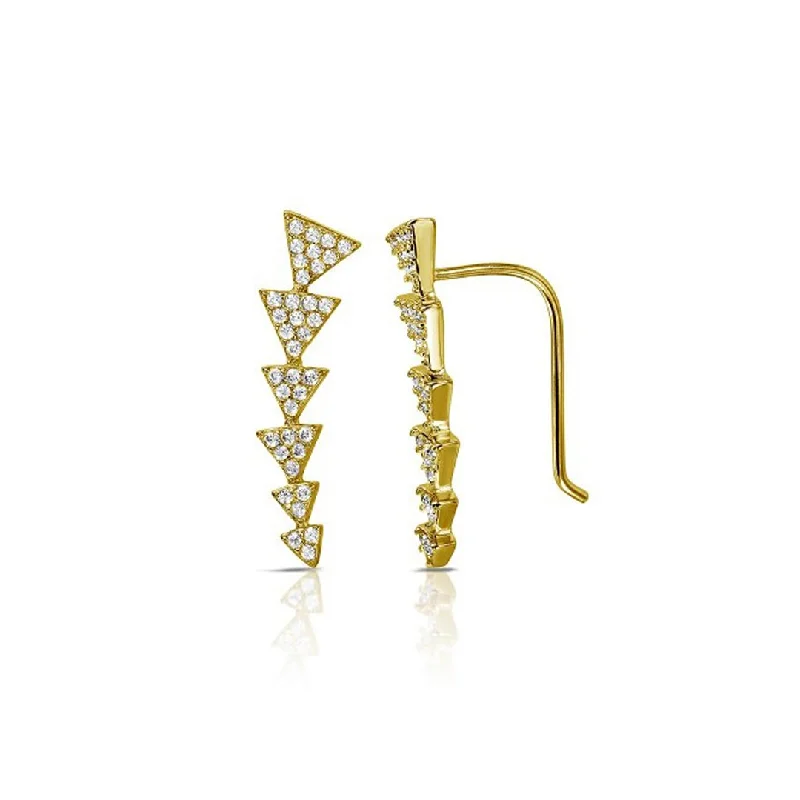 Adornia Crystal Arrow Ear Climber  gold