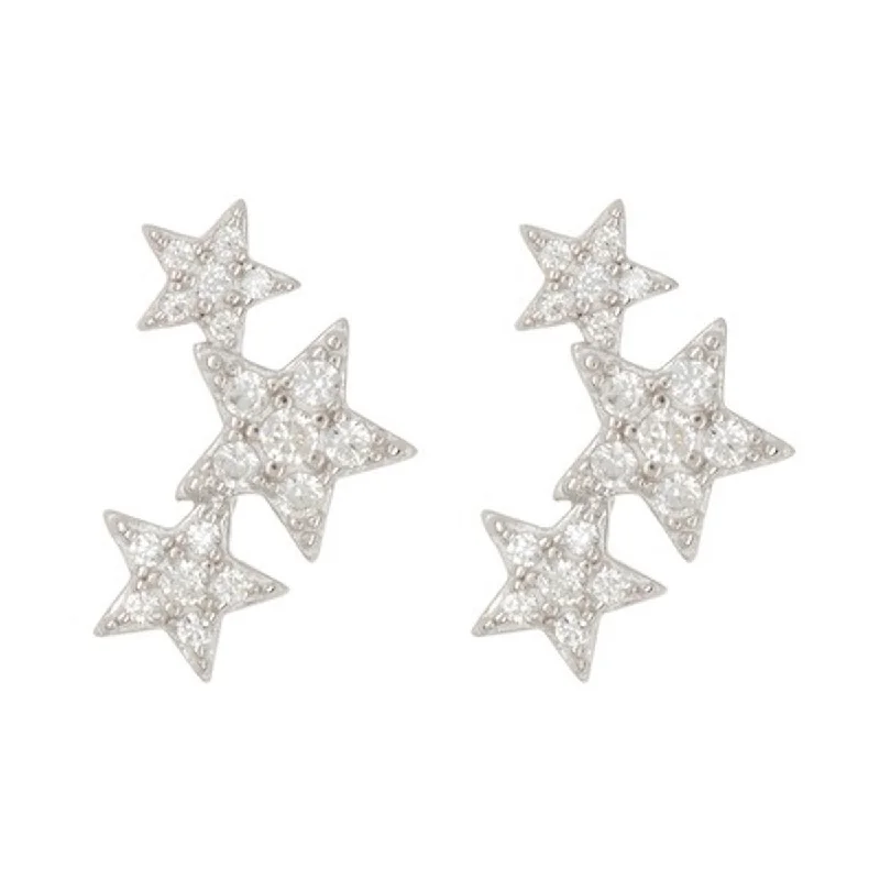 Adornia Crystal Starburst Studs silver