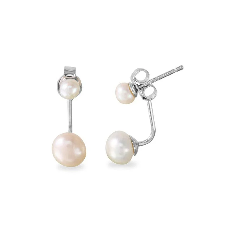 Adornia Freshwater Pearl Earring Jacket silver