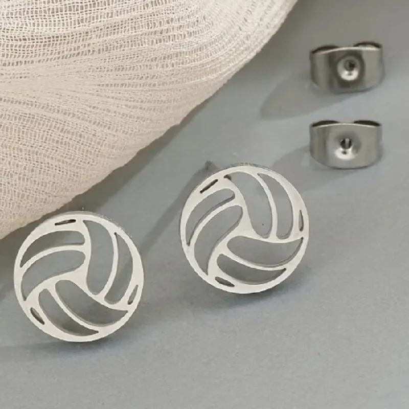 Silver Volleyball Earrings