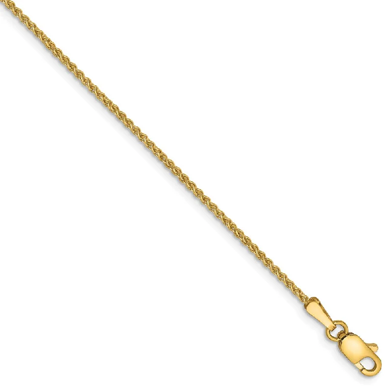 1.25mm, 14k Yellow Gold, Solid Spiga Chain Anklet