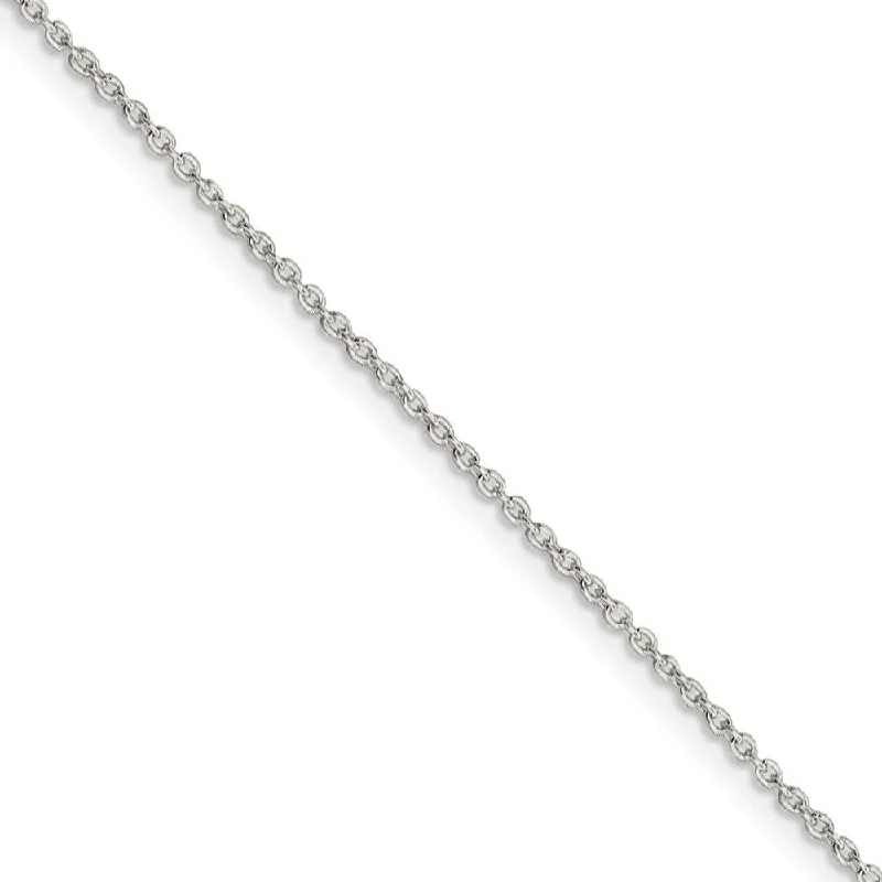 1.25mm, Sterling Silver Classic Solid Cable Chain Anklet