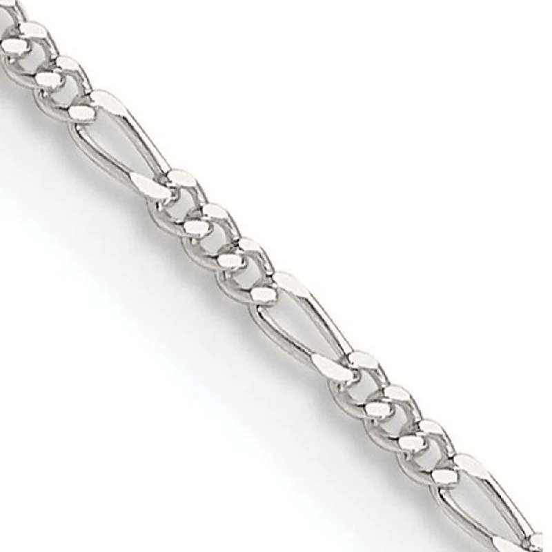 1.2mm Sterling Silver Solid Figaro Chain Anklet