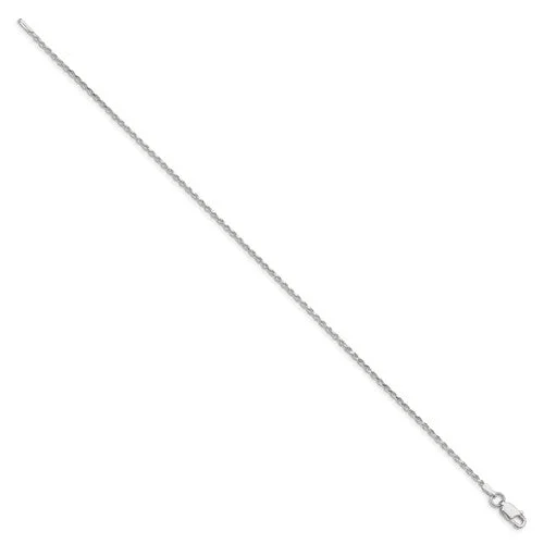 1.5mm Sterling Silver, Diamond Cut Solid Rope Chain Anklet or Bracelet