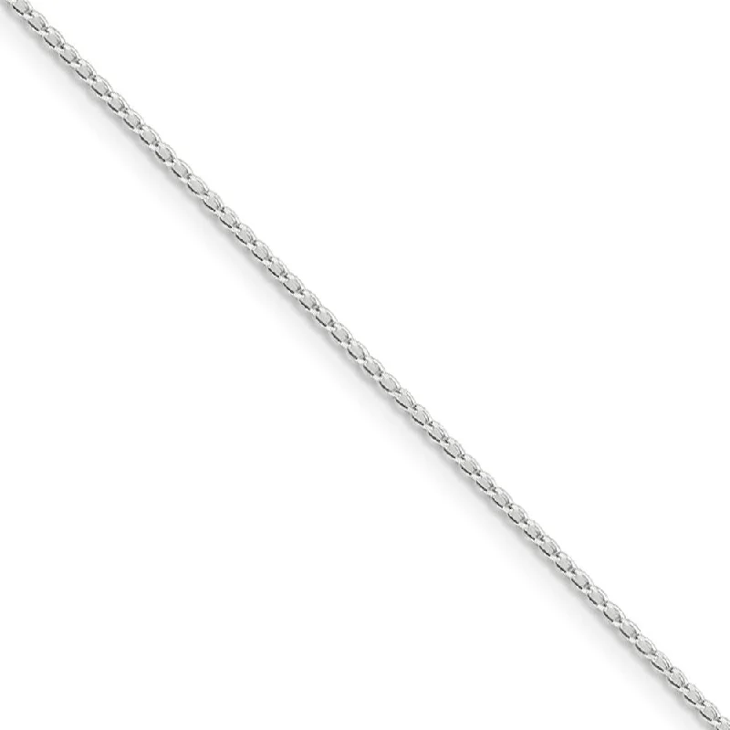 1mm, Sterling Silver, Open Curb Chain Anklet, 10 inch