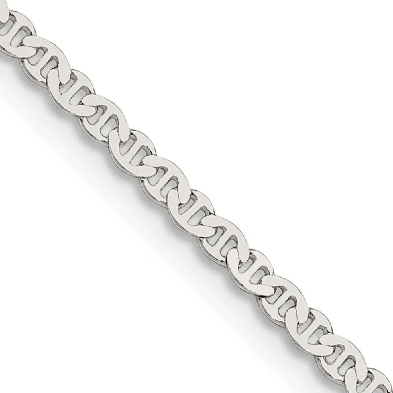 2.25mm Sterling Silver Solid Flat Anchor Chain Anklet