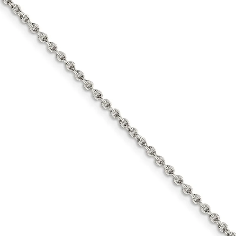 2mm Sterling Silver Classic Solid Cable Chain Anklet