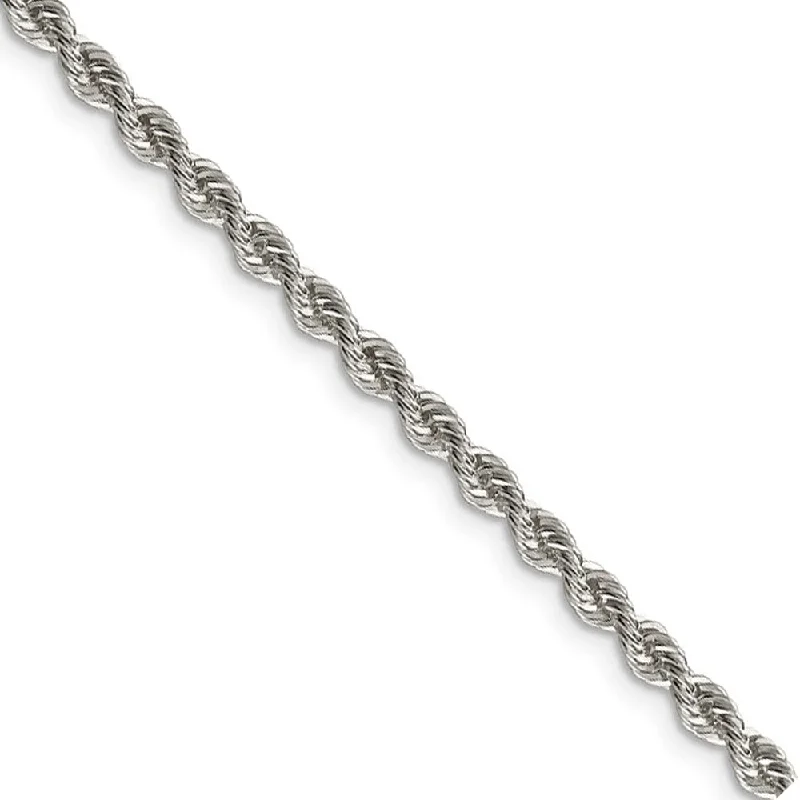 Sterling Silver 3mm Solid Rope Chain Anklet