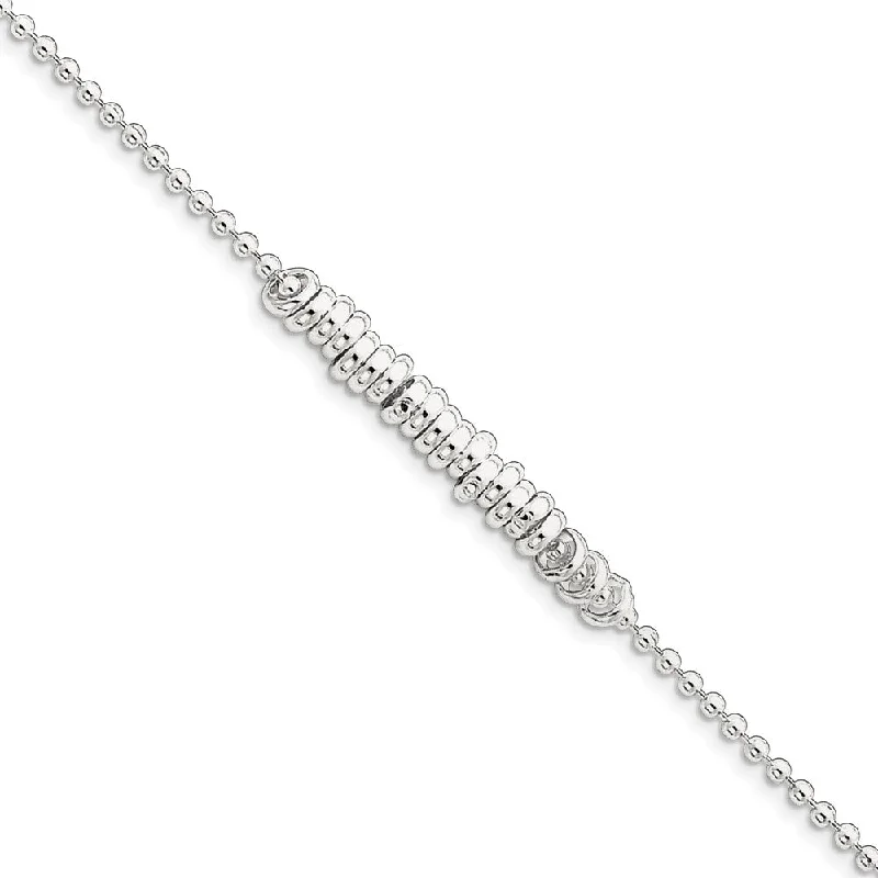 Sterling Silver Fancy Love Ring Anklet